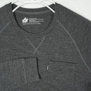 Woolly Clothing Co Mens Merino Wool Crewneck Sweatshirt Charcoal Grey Size M